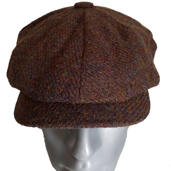 PEAKY BLINDERS Hartside Harris Tweed® Newsboy Cap HS28 in BROWN MIX - PICK SIZE - Picture 3 of 9